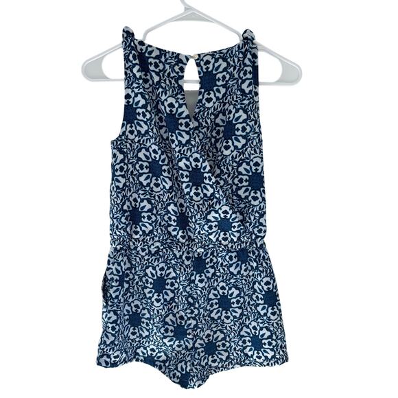 Vineyard Vines Girls Tile Medallion Blue and White Coastal Romper Size L(14) - Picture 7 of 7